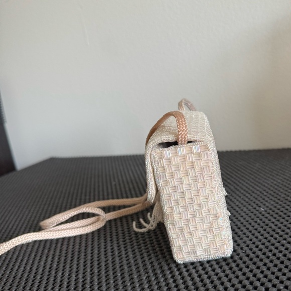white/white-cream beaded vintage evening bag - Picture 6 of 9